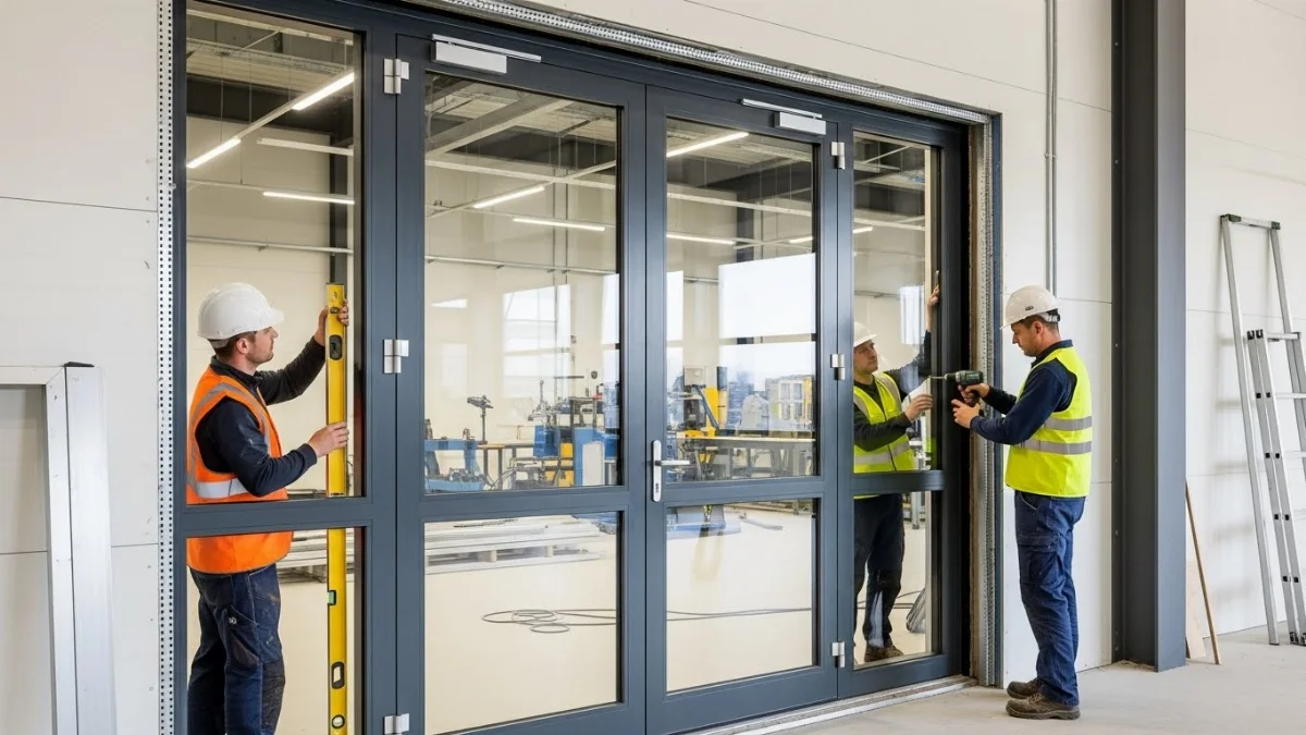 Lắp đặt cửa nhôm kính cường lực cho nhà xưởng hiện đại