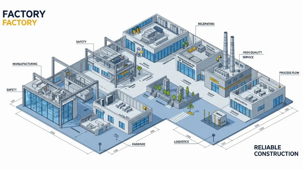 Bố trí không gian nội thất nhà xưởng tối ưu trên mô hình 3D