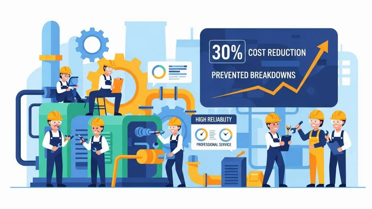 Kỹ sư thực hiện bảo trì, bảo dưỡng thiết bị công nghiệp