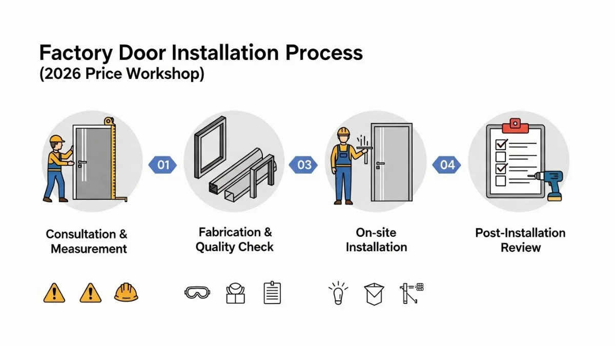 Cửa thoát hiểm nhà xưởng trang bị thanh đẩy panic bar đạt chuẩn PCCC