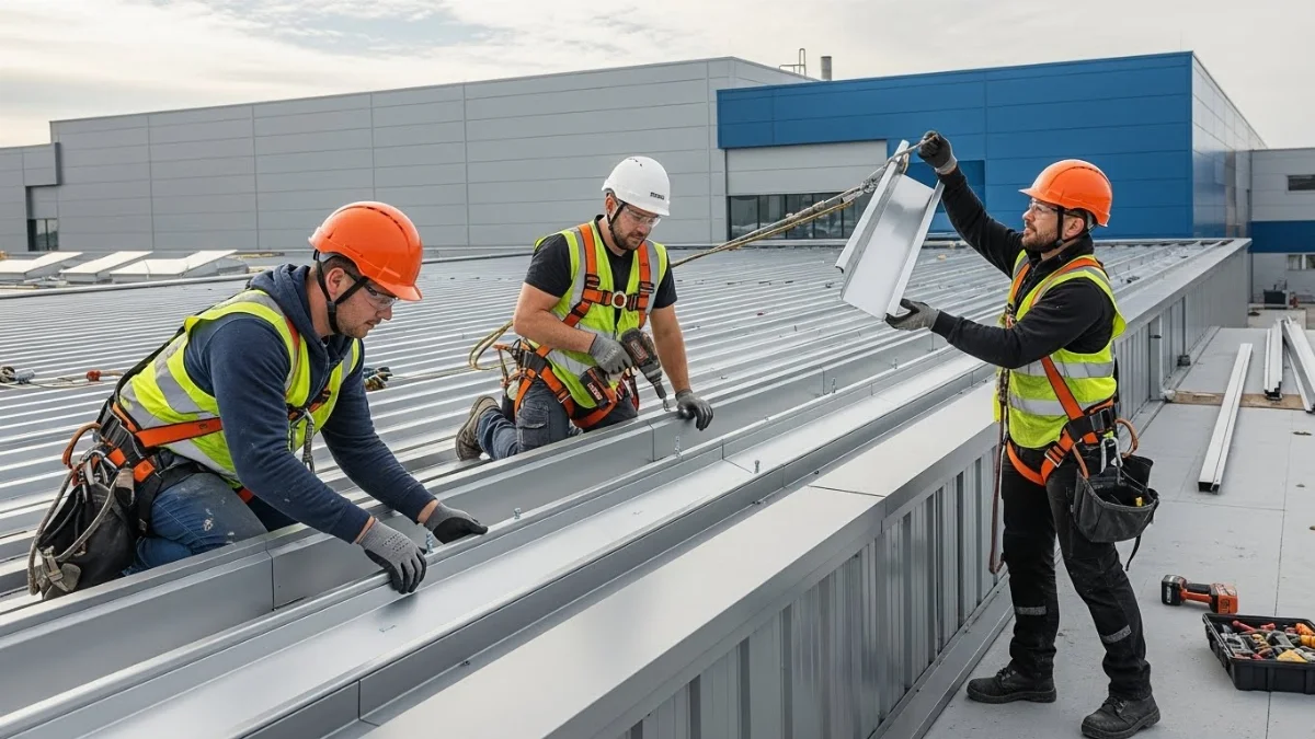 Hình ảnh công trình thay tôn nhà xưởng cũ bị hư hại nghiêm trọng