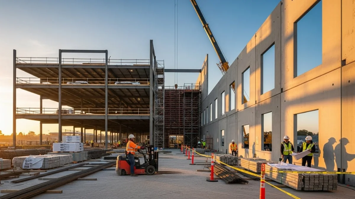 So sánh kết cấu nhà kho khung thép tiền chế và bê tông cốt thép