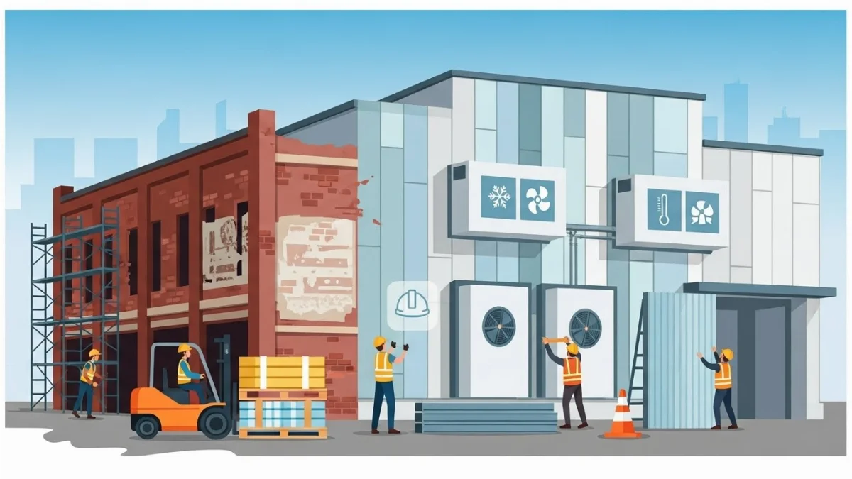 Hệ thống máy nén lạnh công suất lớn cho kho lạnh sau khi nâng cấp