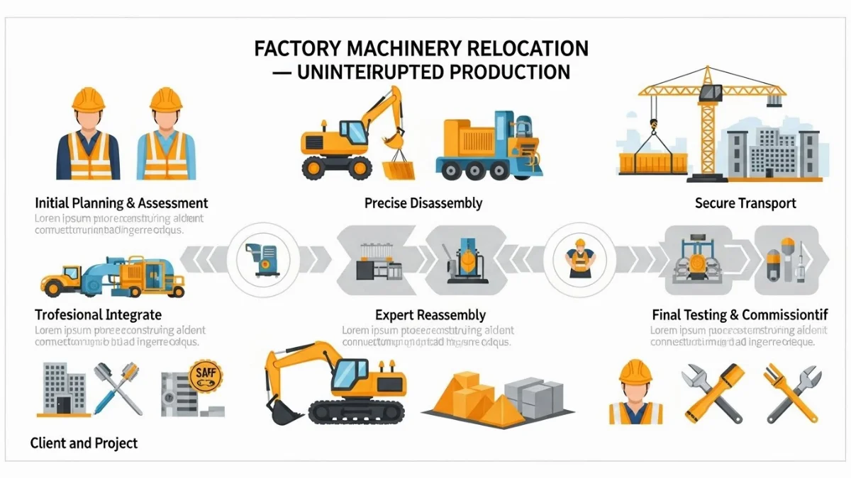 Đội ngũ kỹ sư kiểm tra máy móc sau khi lắp đặt tại nhà xưởng mới
