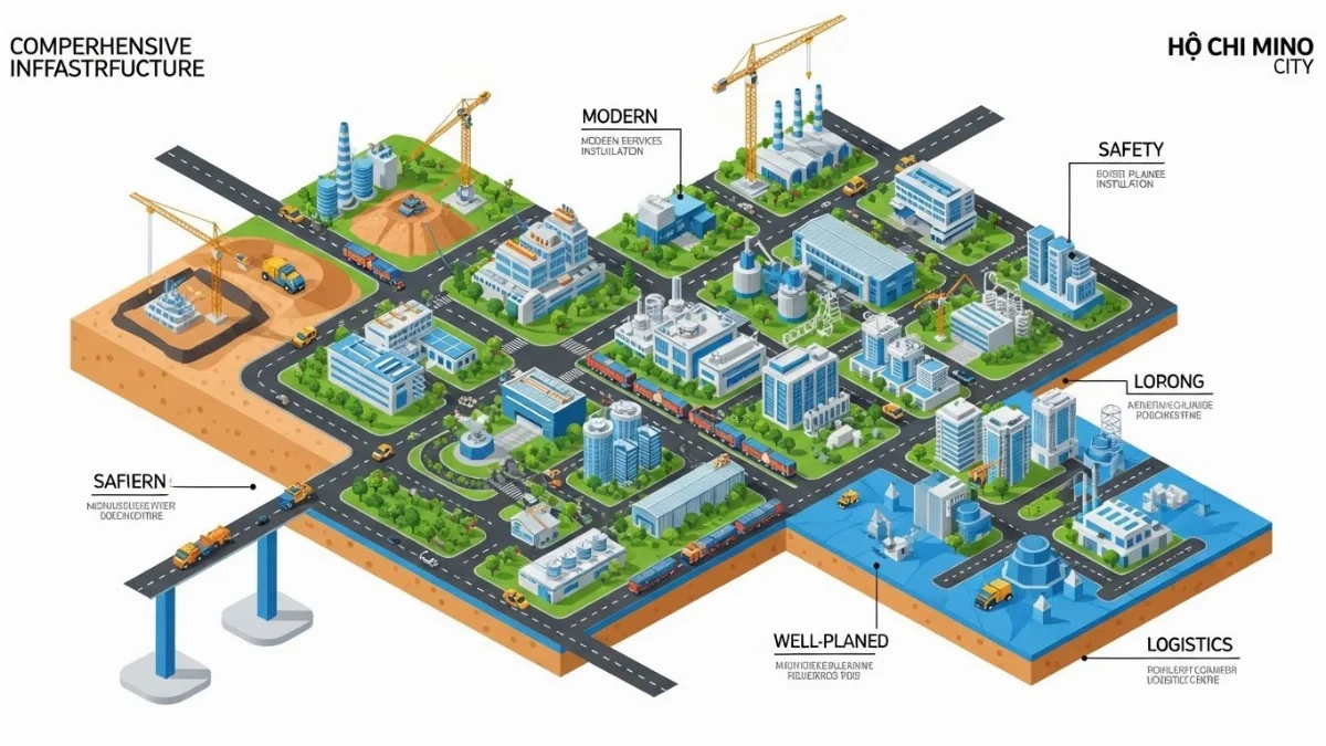 Thi công nền móng và các hạng mục giao thông nội bộ KCN