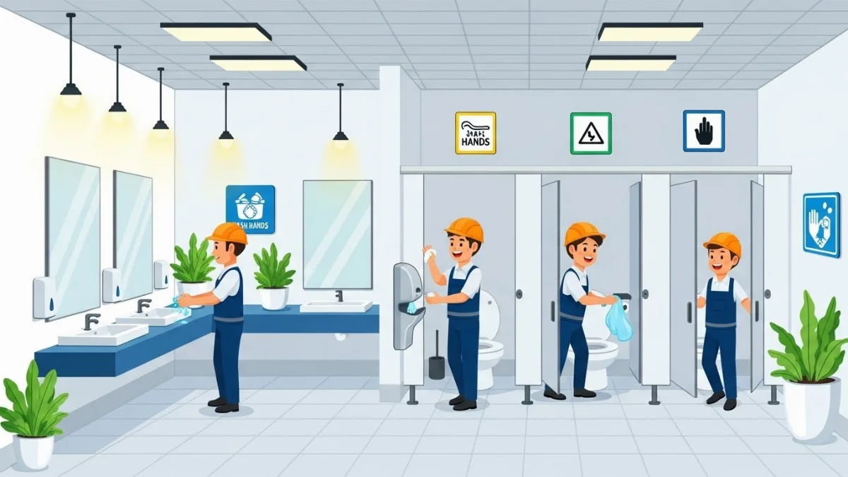 Khu vực bàn ăn sạch sẽ và hiện đại cho công nhân tại nhà máy sản xuất