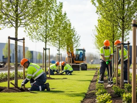 Chăm sóc cây xanh khu công nghiệp – Tạo không gian xanh, nâng cao ESG