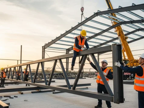 Lắp dựng khung thép nhà xưởng theo ISO – Đúng tiến độ, an toàn